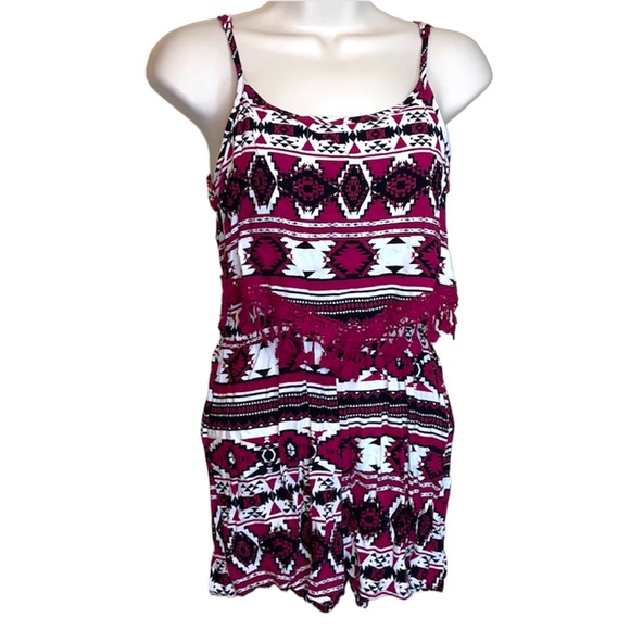 Rue21 Pants - Rue21 Tribal Pattern Adjustable Strap Romper